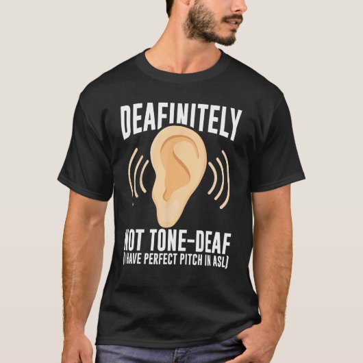 Deaf Pride Awareness ASL Sign Language Deafinitely T-Shirt (Vorderseite)