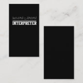 Deaf Pride Interpreter ASL Sign Language Visitenkarte (Vorne/Hinten)