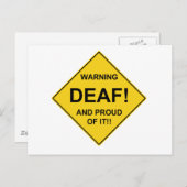 Deaf Proud Postkarte (Vorne/Hinten)