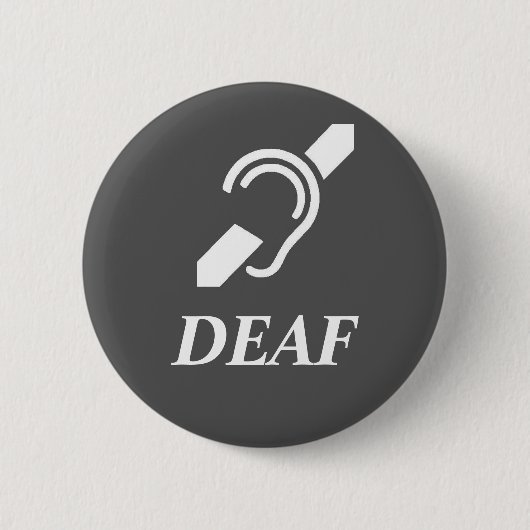 Deaf-Symbol mit Word-DEAF Button (Vorderseite)