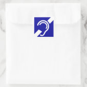 Deaf Symbol Quadratischer Aufkleber (Tasche)
