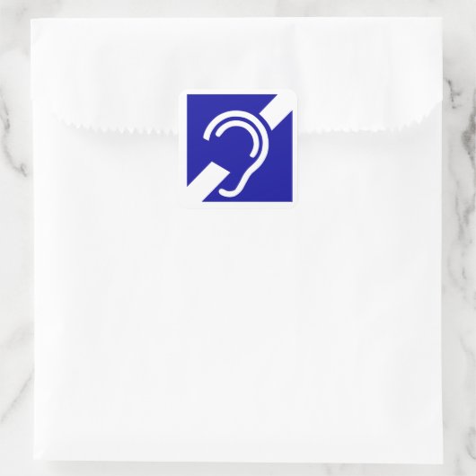 Deaf Symbol Quadratischer Aufkleber (Tasche)