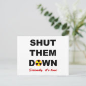 Deaktivieren Sie die Anti-Nuklear-Slogan-Postkarte Postkarte (Stehend Vorderseite)