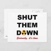 Deaktivieren Sie die Anti-Nuklear-Slogan-Postkarte Postkarte (Vorne/Hinten)