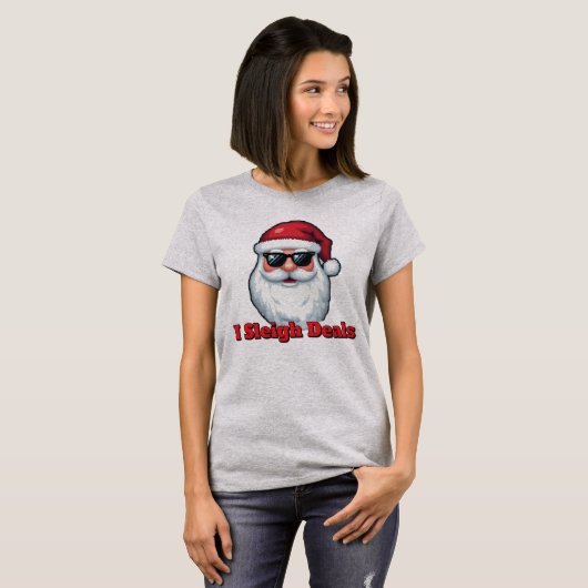 Deal Slaying Santa Claus Funny Holiday Shopping T-Shirt (Vorne ganz)