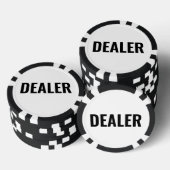 Dealer Einfacher Schwarz Weiß Text Pokerchips (Stapel)