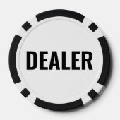 Dealer Simple Black White Text Pokerchips (Rückseite)