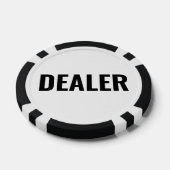Dealer Simple Black White Text Pokerchips (Einzeln)