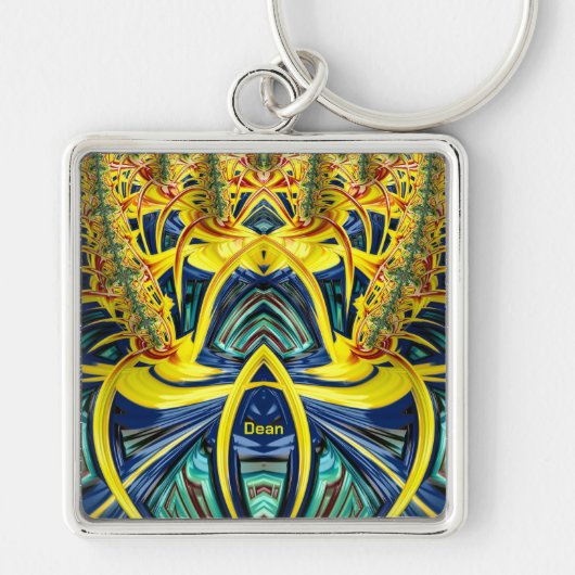 DEAN ~ Blue Aqua Red Green Yellow GLOSSY ~ Schlüsselanhänger (Vorne)