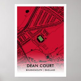 Dean Court Stadium Map - Zuhause AFC Bournemouth Poster