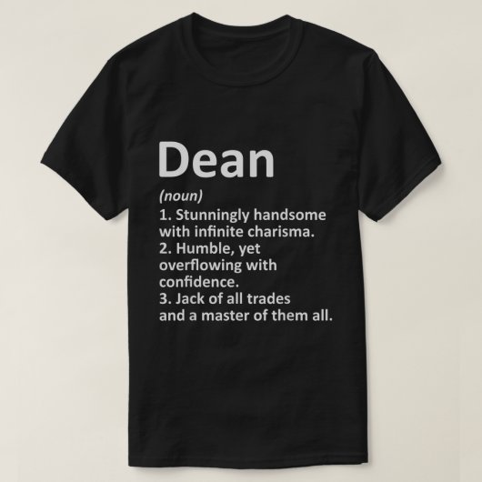 DEAN Definition Personalisiert Name Funny Birthday T-Shirt (Design vorne)