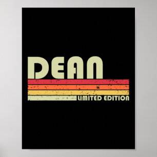 Dean Name Personalisiert Retro Vintage 80er 90er G Poster
