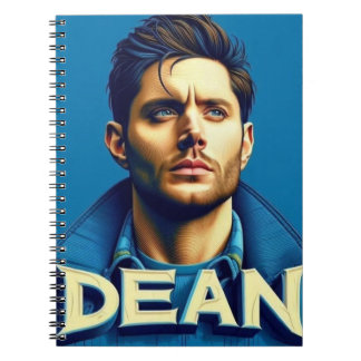 Dean vor blauem Hintergrund Notizblock