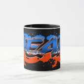 Dean Vorname Name Graffiti blue orange Tasse (Zentrum)