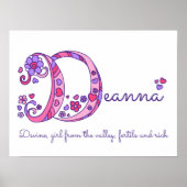 Deanna initiale D doodle art name meint Poster (Vorne)
