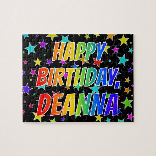 "DEANNA" Vorname, Spaß "GLÜCKLICHER GEBURTSTAG" Puzzle (Horizontal)