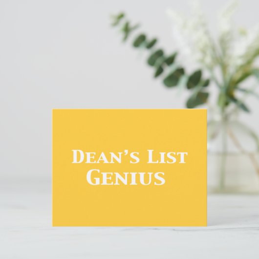 Dean's List Genius Geschenke Postkarte (Stehend Vorderseite)