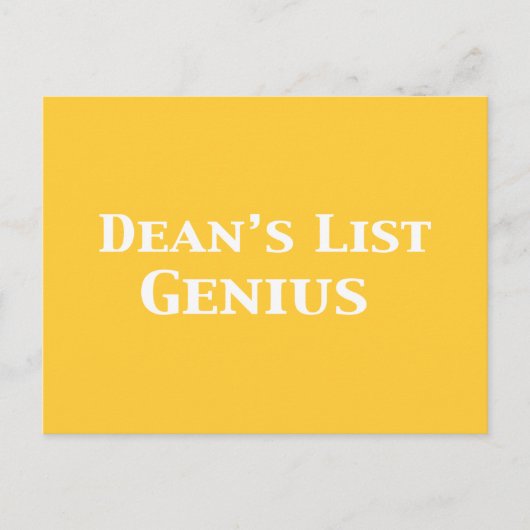 Dean's List Genius Geschenke Postkarte (Vorderseite)