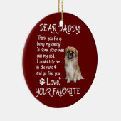 Dear Daddy Tibetan Spaniel Dog Dad Father's Day Keramik Ornament (Rechts)