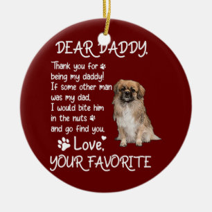 Dear Daddy Tibetan Spaniel Dog Dad Father's Day Keramik Ornament