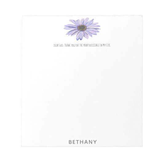 Dear God thank you for blessings Daisy Notepad Notizblock (Vorderseite)