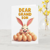 Dear Grandson Rabbit Art Card Karte (Gelbe Blume)