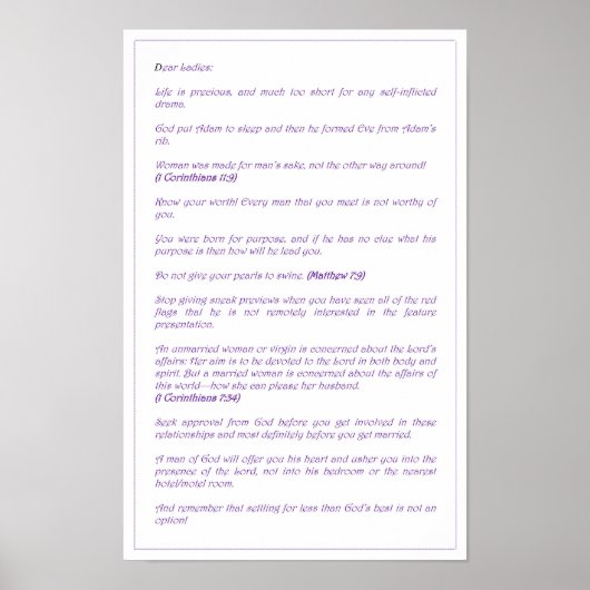 Dear Ladies - Poster  (Vorne)