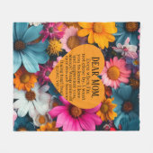 Dear Mom Floral Fleece Blanket Love Gift (Vorderseite (Horizontal))