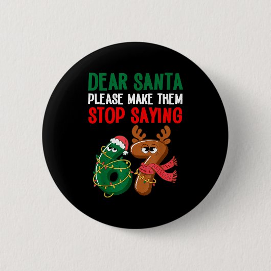 Dear Santa 67 Funny Christmas Six Seven 6-7 Meme M Button (Vorderseite)
