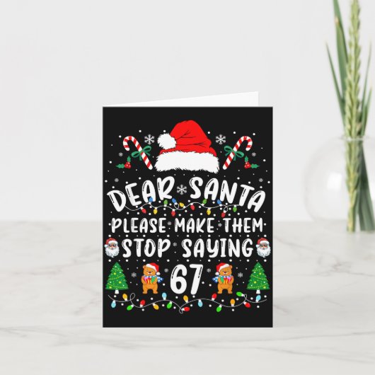 Dear Santa 67 Funny Christmas Six Seven 6-7 Meme M Karte (Vorderseite)