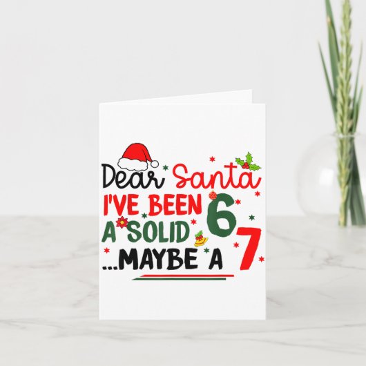 Dear Santa 67 Funny Christmas Six Seven 6-7 Men Wo Karte (Vorderseite)
