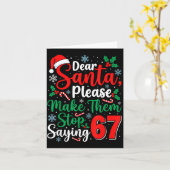 Dear Santa 67 Funny Christmas Six Seven 6-7 Men Wo Karte (Gelbe Blume)
