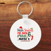 Dear Santa 67 Funny Christmas Six Seven 6-7 Men Wo Schlüsselanhänger (Vorderseite)