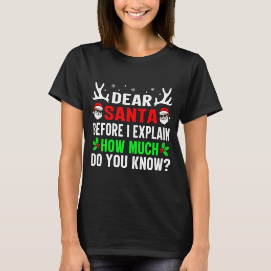 Dear Santa Before I Can Explain How Much Do You T-Shirt (Vorderseite)