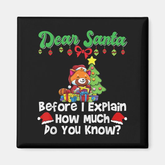 Dear Santa Before I Explain How Much Do You Know  Magnet (Vorne)