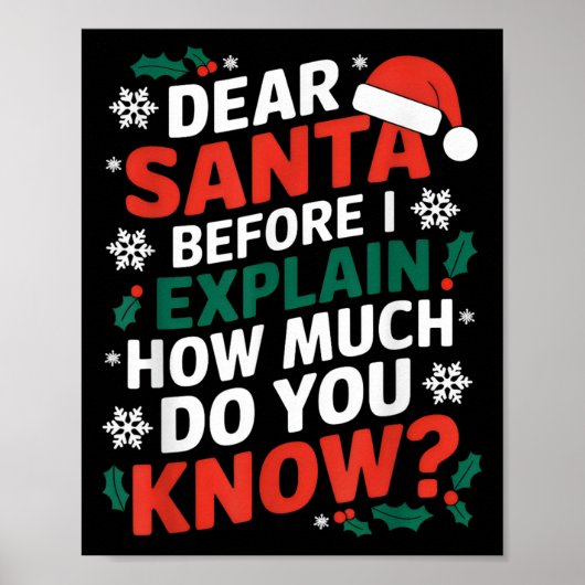 Dear Santa Before I Explain How Much Do-you Know X Poster (Vorne)