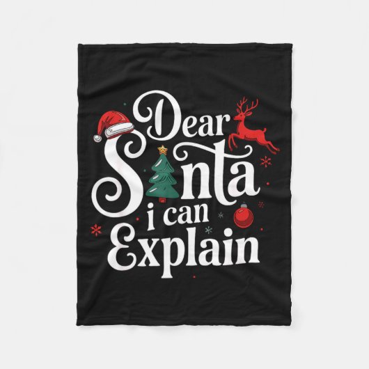 Dear Santa Can Explain Funny Christmas Kids Adults Fleecedecke (Vorderseite)