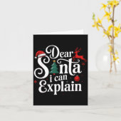 Dear Santa Can Explain Funny Christmas Kids Adults Karte (Gelbe Blume)