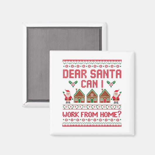 Dear Santa Can I Work From Home Funny Ugly Christm Magnet (Vorderseite/Rückseite)