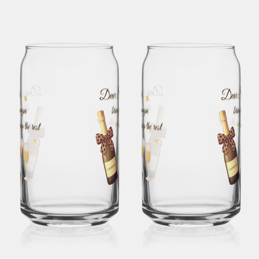 Dear Santa Champagne Design Dosenglas (Links)