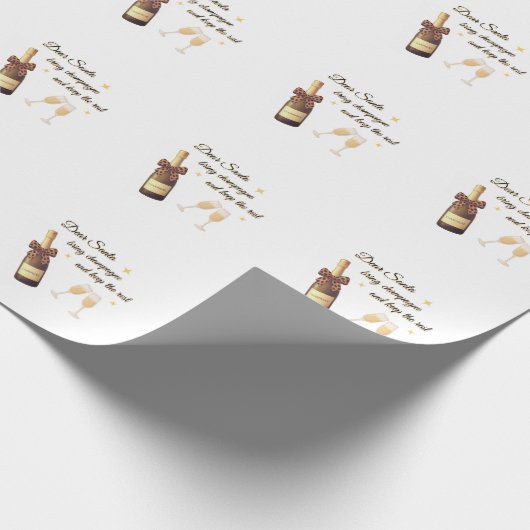 Dear Santa Champagne Design Geschenkpapier (Ecke)