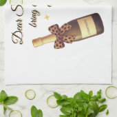 Dear Santa Champagne Design Geschirrtuch (Gefaltet)
