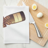 Dear Santa Champagne Design Geschirrtuch (Viertel Falte)