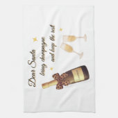 Dear Santa Champagne Design Geschirrtuch (Vertikal)