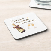 Dear Santa Champagne Design Getränkeuntersetzer (Linke Seite)