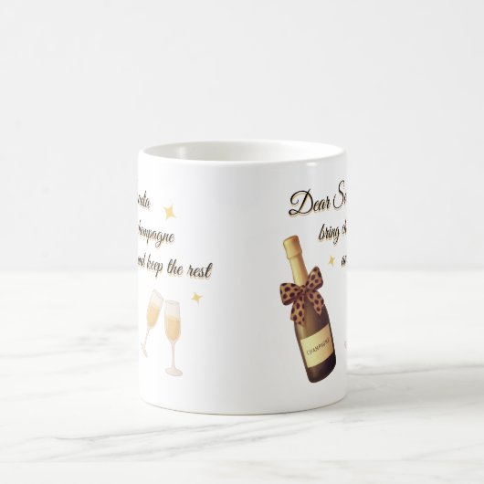 Dear Santa Champagne Design Kaffeetasse (Mittel)