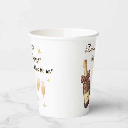 Dear Santa Champagne Design Pappbecher (Links)