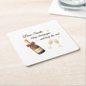 Dear Santa Champagne Design Rechteckiger Pappuntersetzer (angewinkelt)