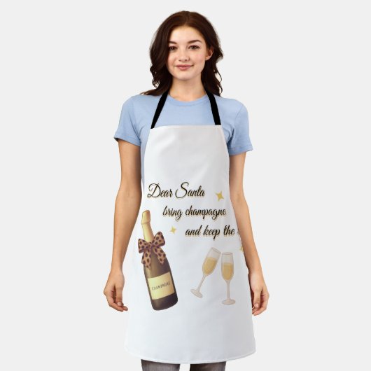 Dear Santa Champagne Design Schürze (Getragen)