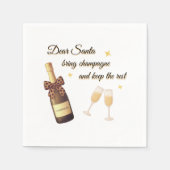 Dear Santa Champagne Design Serviette (Vorderseite)